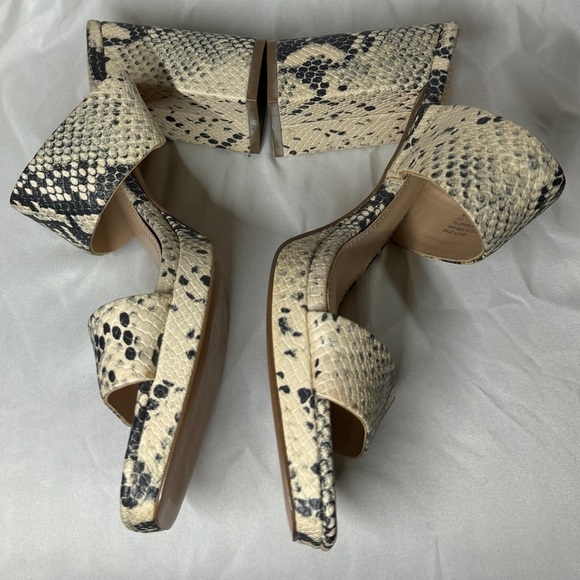 Nordstrom B.P. Karly Open Toe Strappy Square Toe Chunky Heel Snake Reptile 9.5 - Picture 6 of 12